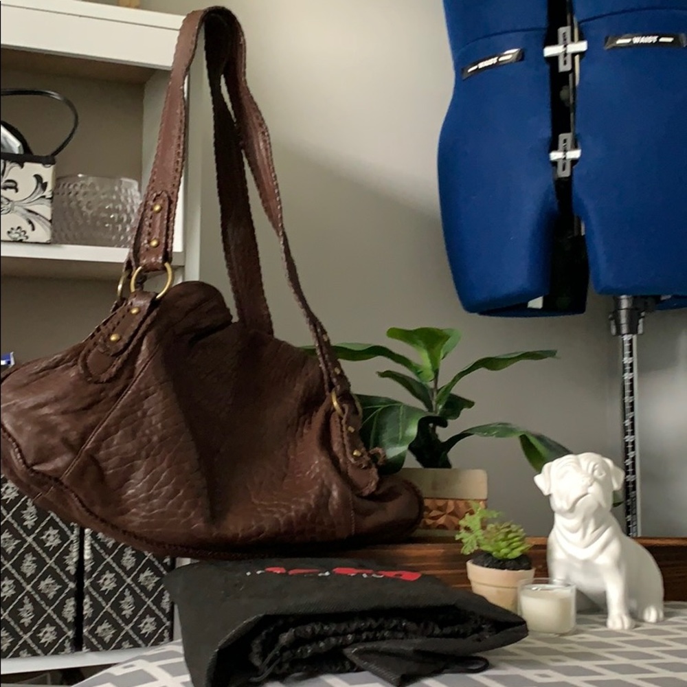 Brown leather HOBO purse